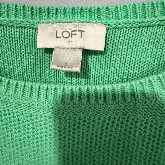 LOFT Mint Green Textured Stripe Knit Sweater - Small - Picture 5 of 6